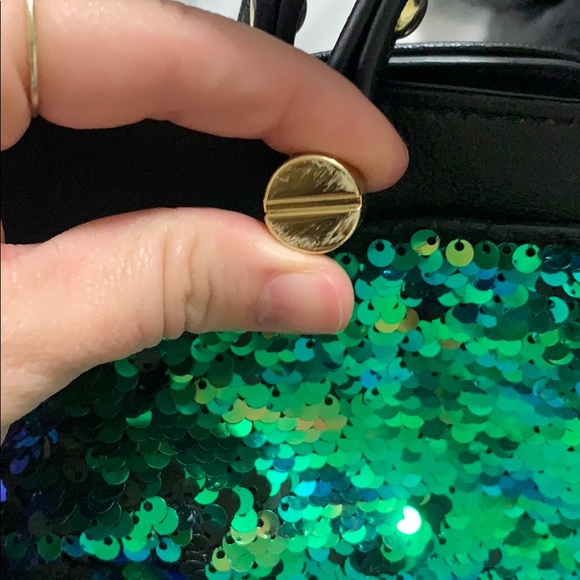 Betsey Johnson Sequin Bow Satchel Purse - Picture 12 of 15